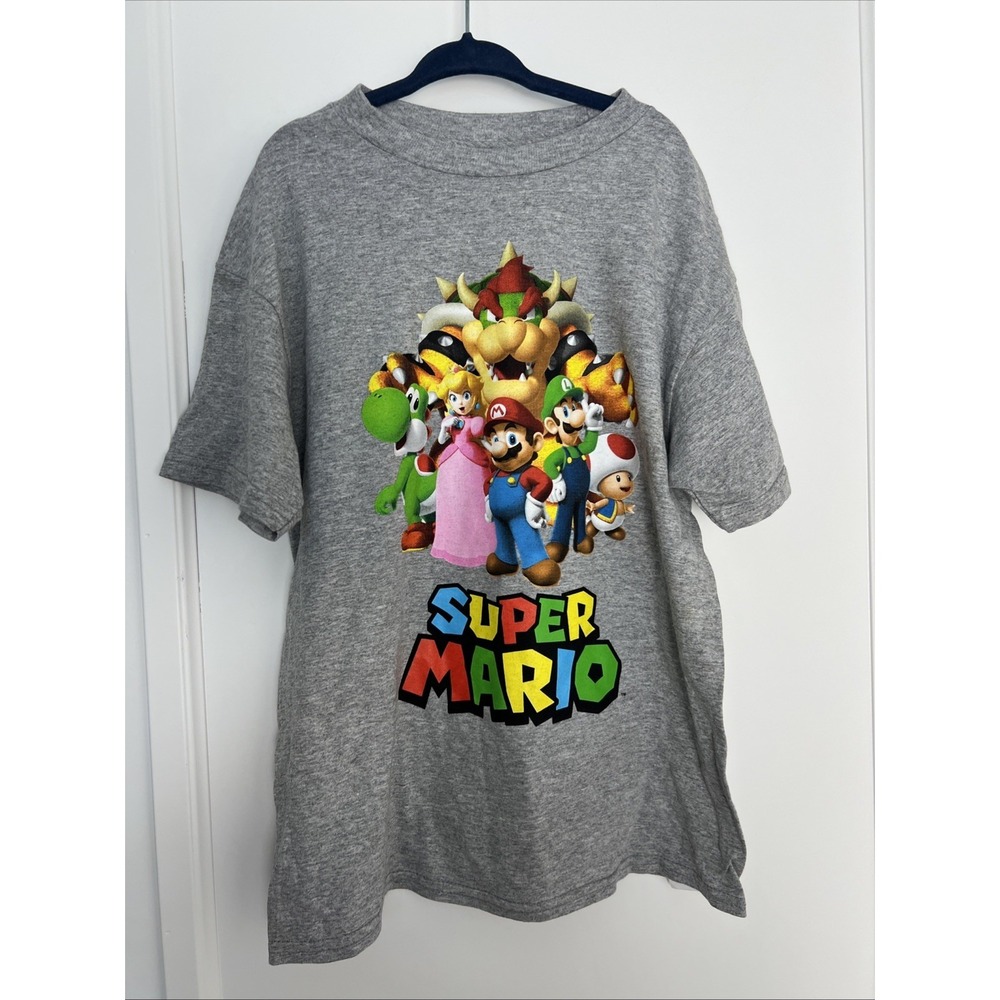 Boys' Super Mario Short Sleeve Graphic T-Shirt - Gray Size X Small Authentic